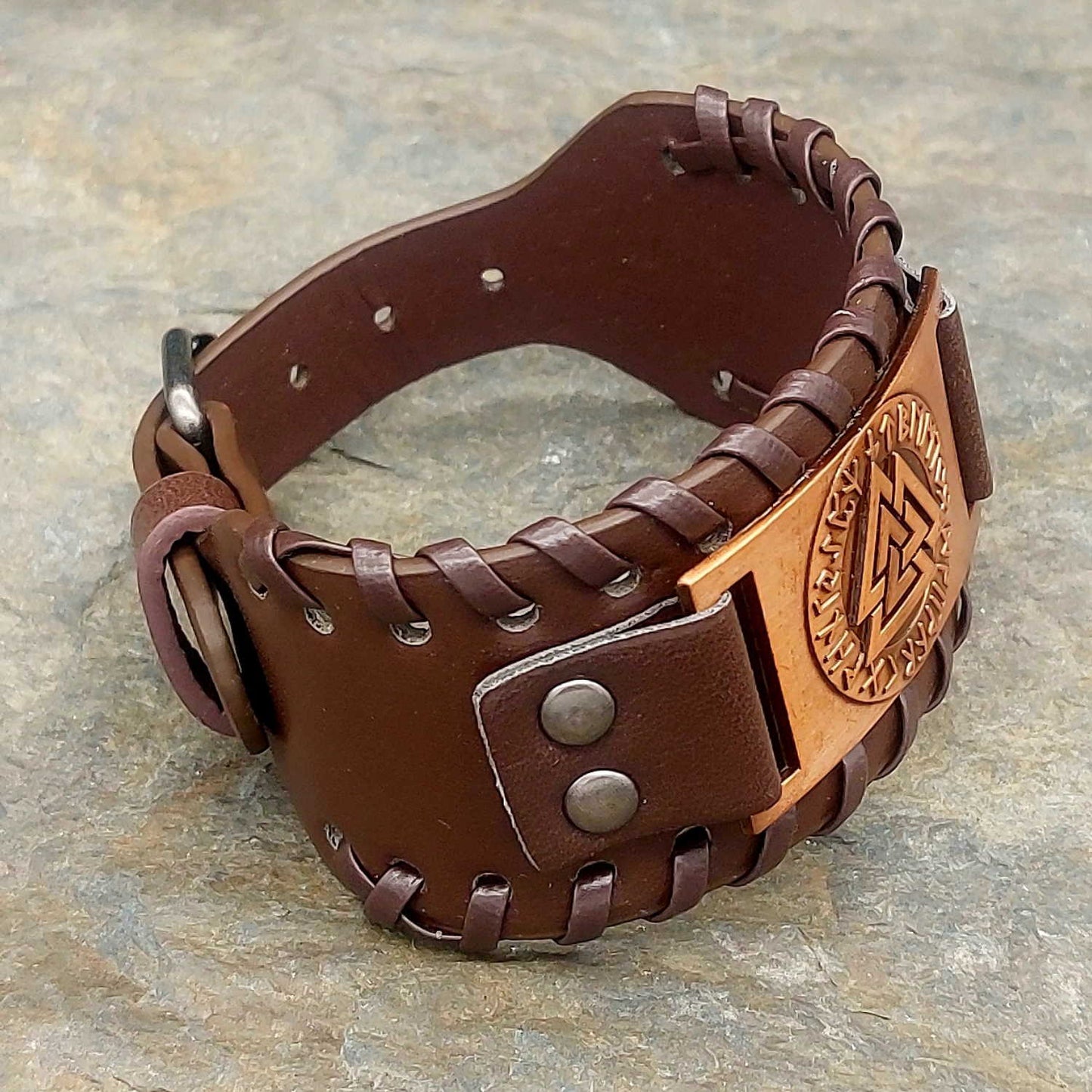 Lederarmband Odinsknoten braun "Algan"