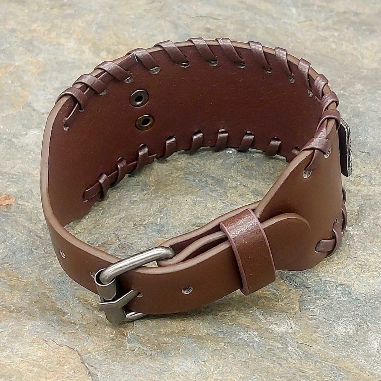 Lederarmband Odinsknoten braun "Algan"