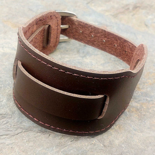 Armband aus dunkelbraunem Leder "Öland"